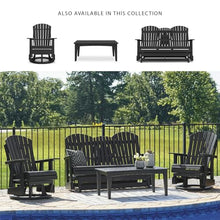 Signature Design by Ashley Hyland Wave HDPE Patio Glider Loveseat, Black