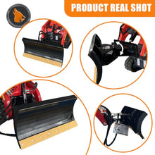 Mini Skid Steer Loader Attachments Hydraulic Dozer Blade, 43" Wide Snow Plow Blade, Max Tilt Angle of 30 °, Loader Accessory for Handling Snow, Accumulated Soil and Debris