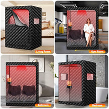 amocane Portable Infrared Sauna with 660nm Red Light, 2 Person Hot Air Sauna Personal Dry Sauna, Full Bady Home Spa, 165℉ Temperature, 2 Large Chairs, 99 Mins Timer