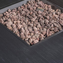 Christopher Knight Home Wellington Outdoor Iron 40" Square Fire Pit - 50,000 BTU, Dark Grey