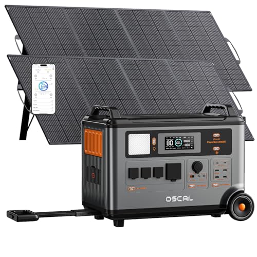PowerMax 3600SE 3600W Portable Power Station with 2x200W Solar Panels