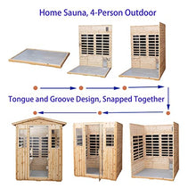 Xmatch Far Infrared Wooden Sauna Room 4 Person Outdoor Natural