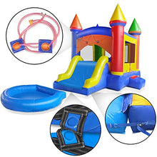 Cloud 9 Castle Inflatable Combo Bounce House with Water Slide Multicolor