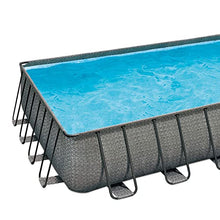 Summer Waves Outdoor Rectangular Frame Above Ground Swimming Pool Set Gray