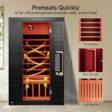RESTISLAND Infrared Sauna, 2 Person Home Sauna with Red Light Therapy Black