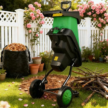 Sushangmao 2400w Garden Shredder Electric, Wood Chipper, with 2 Sets of Manganese Steel Blades & 50l Collection Bag, Crushes Branches Up to 1.57” (40mm), Features Wheels for Easy Mobility