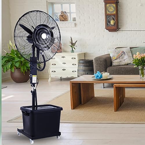Outdoor Misting Fan Commercial Oscillating Fan For Patio; Heavy Duty Industrial Floor Fan,Spray Fan For Backyards, Patios And More, Super Strong Windl; Indoors/Outdoors.，Adjustable 750mm (30in)