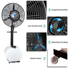 HUXUZYDY Black Misting Fans, 90° Oscillating Commercial Pedestal Fan with Mist, Outdoor Patio Garden Fan Misters for Cooling, 3 Speed Setting,81cm/31.9in,81cm/31.9in