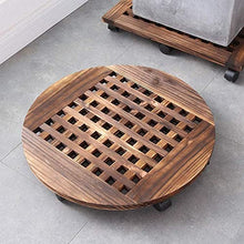 SDVantage Rolling Wooden Planter Caddy Potted Plant Stand with Wheels Round Flower Pot Rack Indoor Outdoor Planter Trolley with 360° Rotating Casters Rolling Coaster Garden Pot Dolly