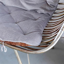 Parking Patio Seat 51.1 Inch Vintage Art Iron Bench Outdoor Balcony Leisure Chair with Cushion and Backrest, 2 Person Sofa Chair Made of Silver Metal for Indoor and Outdoor Seating Furniture for