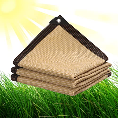 YSUEFIJO Shade Cloth Plant Net Cover 39.4x39.4ft Garden Shade Mesh Sunblock UV Resistant Net Beige Thicken Encryption 90% Shade for Plant Cover Pergola, Greenhouse, Heavy Duty with Grommets