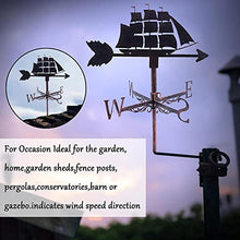 Metal Sailboat Weathervane Outdoor Measuring Tool Iron Weather Vane Garden Weathercock Stainless Steel Wind Direction Indicator Durable Wind Vane Garden Courtyard Decoration Sailboat (Sailboat)