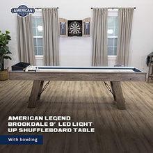American Legend Brookdale 9’ LED Light Up Shuffleboard Table with Bowling Brown