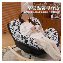 OUTIFUOSSR Single Casual Rocking Chair Modern Light Luxury Eggshell Sofa Living Room Balcony Sleeping Lazy(A)