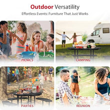 Leisure Craft 46" ADA Round Metal Picnic Table, Made in USA