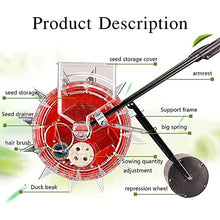 Garden Seeder, Precision Garden Seed Planter Spreader, Corn Soybean Fertilizer Machine with Seed Storage Box, Manual Seeder for Lawn & Garden,12 Holes