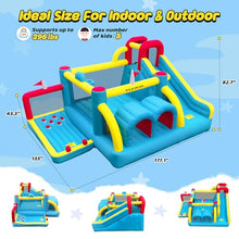ELEMARA 7-in-1 Inflatable Bounce House with Slide and Golf Area Blue