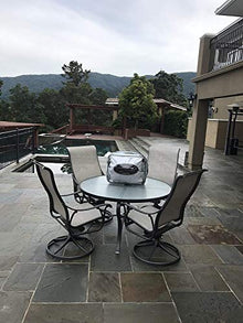 CoverSeal Patio Furniture Cover with Weighted Ground Conforming Apron Seal - Water Resistant Recangular Outdoor Furniture Covers for Outdoor Table and Chairs - Small 114 D x 50 H Inches