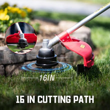 PowerSmart 18-Inch 144cc Push Gas Lawn Mower & 16-Inch 25.4cc String Trimmer/Edger with 10-Inch Brush Cutter for Grass Cutting