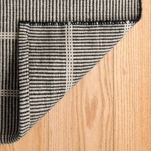 Dash & Albert Samson Black Striped Handwoven Indoor/Outdoor Rug, 7'6"x9'6"