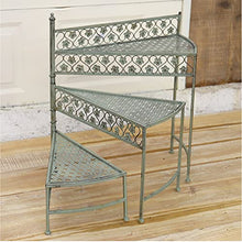 RWGOVLU 3 Tier Three-Turn Iron Art Folding Fan-Shaped Stand Balcony, Living Room Garden Iron Flower Stand