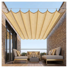 FENGZEQUAN Retractable Shade Cover, Pergola Replacement Awning Canopy, High Density Polyethylene (HDPE)，Outdoor Slide Wire Wave Shade Sail for Garden Gazebo Patio Deck(W2.4*L8m/W7.87*L26.25ft)