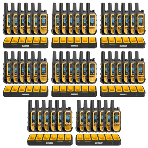 DEWALT DXFRS300 Heavy Duty Walkie Talkies Waterproof Rechargeable Yellow 48 Pack