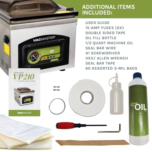Vacmaster VP210 Maintenance-Free Chamber Vacuum Sealer Stainless Steel Silver