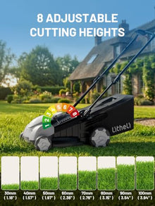 Litheli Self-Propelled Lawn Mower Cordless, 21" Battery Powred Lawn Mower, 2 x 8.0Ah