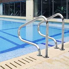 2PCS Stainless Steel Swimming Pool Handrail Swimming Pool Hand Rail, 304 Stainless Steel Silver Pool Handrail Easy Mount Hand Grab Rail - 250LBS Safety Load Capacity