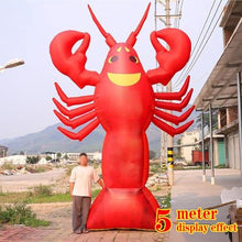 Inflatable Lobster for Restaurant Welcome Party Outdoor Decorations with Blower Advertising Birthday Party Decoration Arch Photo Props (5M)
