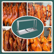 Hiedmeil Large Meat Cooling Rack with Double Tray and Hooks, Easy to Clean Stainless Steel Food Dryer for Beef Roast Display (62cm 125cm)