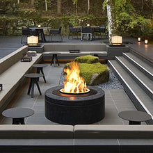 YP YuanPei Round Built-in Fireplace with 500mm Stainless Steel 3D Simulated Flame, Suitable for Indoor/Outdoor Use