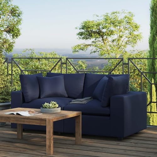 Modway EEI-5576-NAV Commix Overstuffed Outdoor Patio Loveseat, Navy