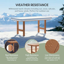 WestinTrends Ashore 7-Piece HDPE Outdoor Rectangular Patio Dining Table Set with Side Chairs, Teak