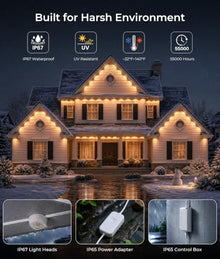 200ft Permanent Christmas Lights Outdoor Max, RGBCW 60LM Triple-LED Lights