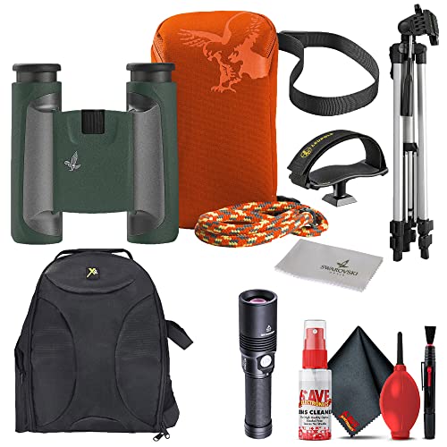 SWAROVSKI OPTIK 8x25 CL Pocket Binoculars Green with Mountain Accessories Package