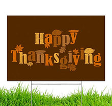 Yard Sign Happy Thanksgiving Turkey Day Lawn Decoration 18" x 12