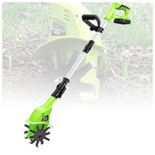 UWYTGF Garden Tiller,Tiller Rotavator Cordless, Portable Electric Hand Tiller with Rechargeable Battery and Charger, Hand Held Soil Cultivators for Gardens Vegetable Fields,97-127Cm