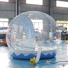 SAYOK Inflatable Christmas Snow Globe Tent with Blower and Pump, 9.84ft Blue & White