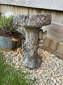 Fairy Bird Bath Stone Statue | Outdoor Vintage Feeder Angel Garden Ornament