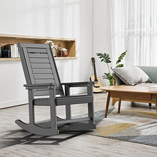 GREENVINES Outdoor Rocking Chairs Set of 4 Oversized High Back Grey
