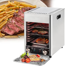 Electric Steak Broiler 1700W, 8-Layer Grill Electric Oven, Grill for Steak & Beef, 200~800℃ Temperature Adjustable, 0~10min Timer，333x258x368mm