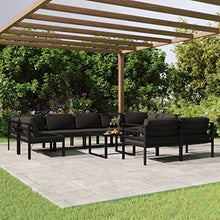 vidaXL 7 Piece Patio Lounge Set with Cushions Aluminum Anthracite