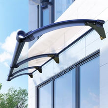 Outdoor Aluminum Door Canopy UV Resistant Rainproof Soundproof Patio Shelter 100x350cm (Small) for Home Entrances Porches