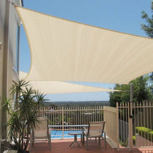 E&K Sunrise 25' x 29' Sun Shade Sail Rectangle Canopy Shade Cover with A Ring Steel Cable Wire UV Block for Pergola Patio Backyard Garden Deck Outdoor (Beige)