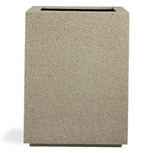 PolyStone Monogram B Tall Modern Outdoor Planter, 23" W x 18" D x 30" H – Lightweight Weather Resistant Vertical Planter for Patio, Entryway & Indoor Décor, Beige