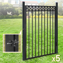 Fencer Wire Heavy Duty Flat Top X-Pattern Decorative Fence Gate Black 5FT x 4FT, Pack of 5