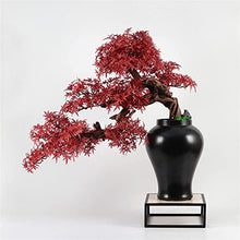 Artificial Bonsai Artificial Bonsai Tree New Chinese Style Red Simulation Maple Bonsai Tree Home Living Room Office Desktop Simulation Bonsai Plant Ceramic Vase for Home Office