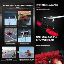 3.6-9m Window Cleaning Telescopic Rod, Solar Panel Cleaning Telescopic Cleaner Greenhouse roof photovoltaic Panel Cleaning, 9M/55cm Brush Head